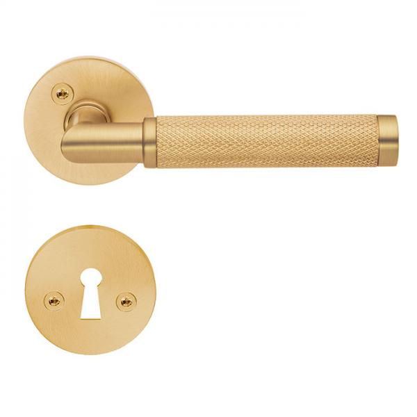 Beslagsboden Design indend&oslash;rs d&oslash;rh&aring;ndtag m/crystal cut - B&oslash;rstet messing PVD