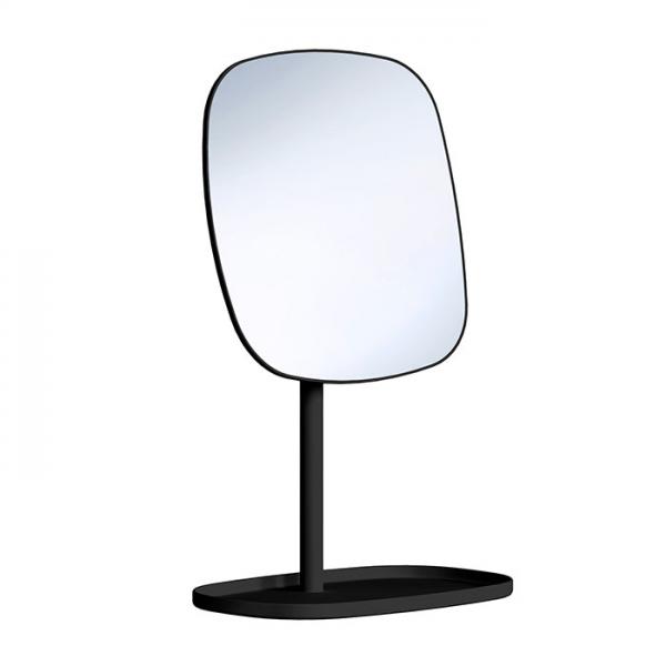 Beslagsboden Glow makeupspejl p&aring; fod m/bakke og 7x forst&oslash;rrelse - Mat sort