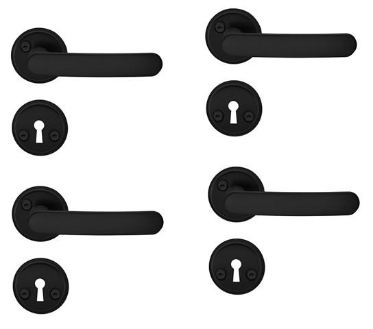 Beslagsboden Basic indend&oslash;rs d&oslash;rgreb B727 - Mat sort - S&aelig;t &aacute; 4 stk