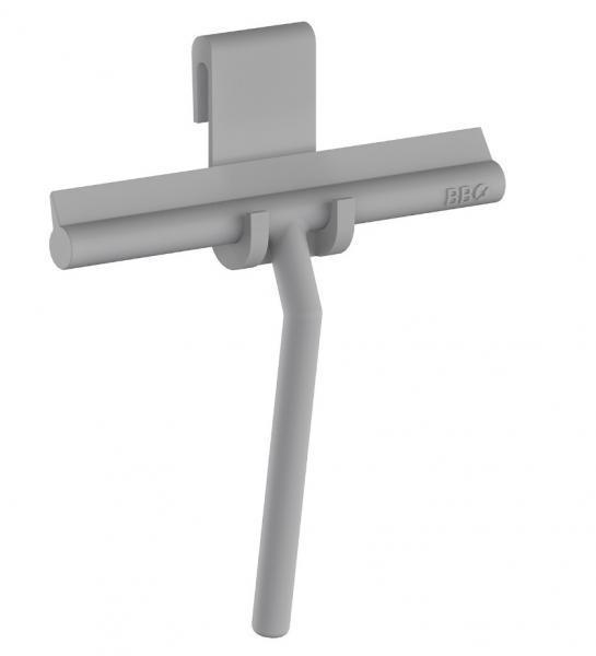 Beslagsboden bruseskaber m/holder - Mat gr&aring; silikone