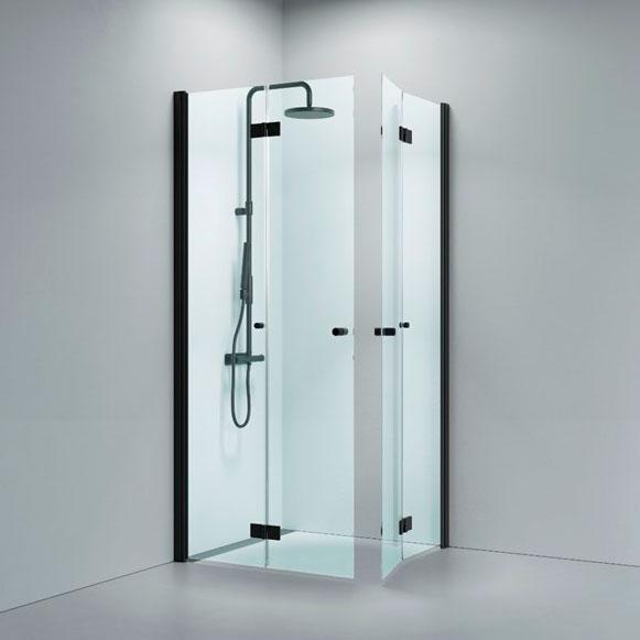 Strømberg Noma 110 bruseniche m/foldedøre - Skræddersyet - Mat sort Strømberg Noma 110 bruseniche m/foldedøre - Skræddersyet - Mat sort