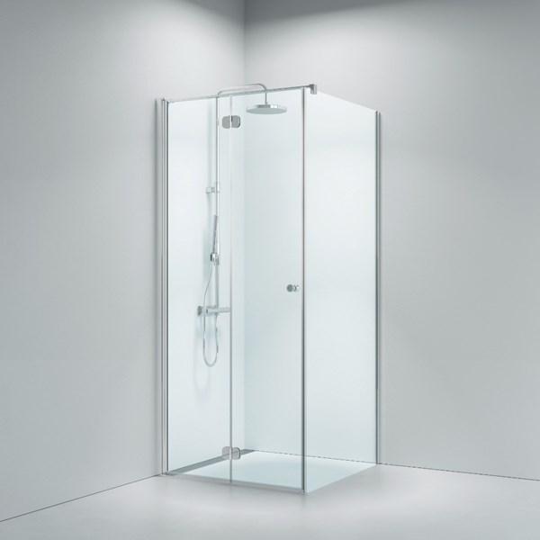 Str&oslash;mberg Savona 195 fast brusev&aelig;g m/folded&oslash;r 800mm - Klart glas/krom