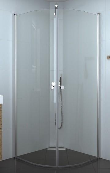 Dansani Match E+E rund brusehjørne - 80x80 cm - Klart glas/matkrom Dansani Match E+E rund brusehjørne - 80x80 cm - Klart glas/matkrom