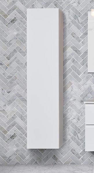 Cass&oslash;e Front h&oslash;jskab m/1 l&aring;ge og 4 hylder - Venstreh&aelig;ngslet - Mat hvid