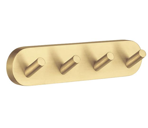 Smedbo Home fire håndklædekrog - Børstet messing Smedbo Home fire håndklædekrog - Børstet messing