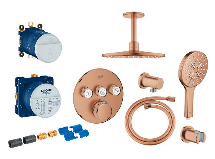 Grohe SmartControl komplet brusesystem med SmartActive brus til indbygning/loft - Børstet Warm Sunset Grohe SmartControl komplet brusesystem med SmartActive brus til indbygning/loft - Børstet Warm Sunset