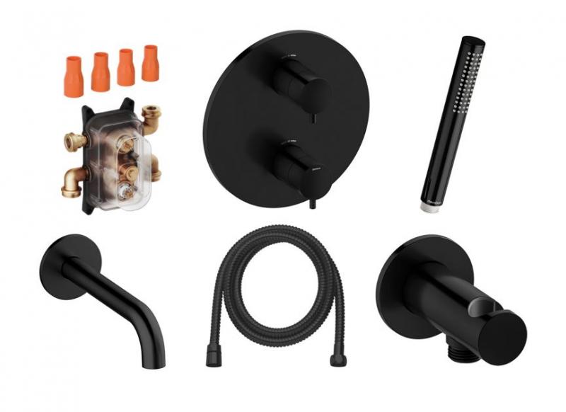 Damixa Silhouet komplet indbygningspakke til badekar – Mat sort Damixa Silhouet komplet indbygningspakke til badekar – Mat sort