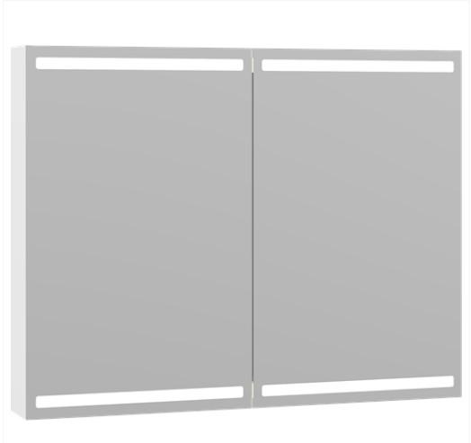Dansani Level spejlskab 100 m/LED og lysstyring - Hvid mat lak Dansani Level spejlskab 100 m/LED og lysstyring - Hvid mat lak