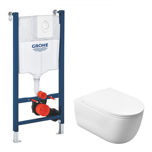 Cassøe Silent rimless mat hvid toiletpakke inkl. sæde m/SoftClose, cisterne og betjening i hvid Cassøe Silent rimless mat hvid toiletpakke inkl. sæde m/SoftClose, cisterne og betjening i hvid