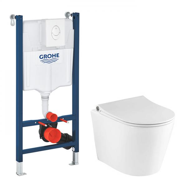 Pressalit Trend rimless toiletpakke m/sæde, cisterne og hvid betjening Pressalit Trend rimless toiletpakke m/sæde, cisterne og hvid betjening