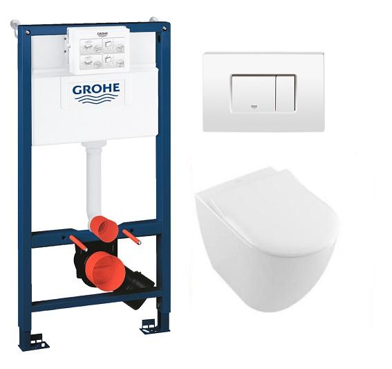 Villeroy & Boch Subway 2.0 m/RIMless og C+ toiletpakke inkl. sæde m/soft-close, mellem cisterne og hvid betjening Villeroy & Boch Subway 2.0 m/RIMless og C+ toiletpakke inkl. sæde m/soft-close, mellem cisterne og hvid betjening