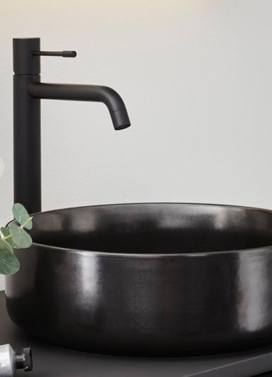 Hafa Fine h&aring;ndvaskbatteri til bowlevask - Mat sort