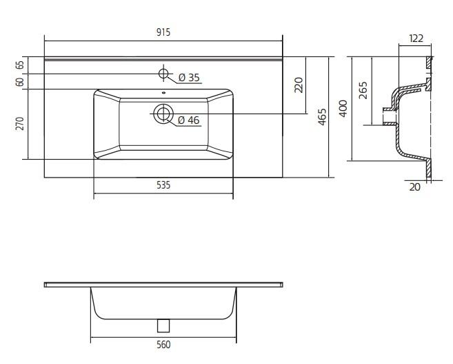 Hafa Grace 90 møbelsæt m/vask - Antracit rammefront Hafa Grace 90 møbelsæt m/vask - Antracit rammefront