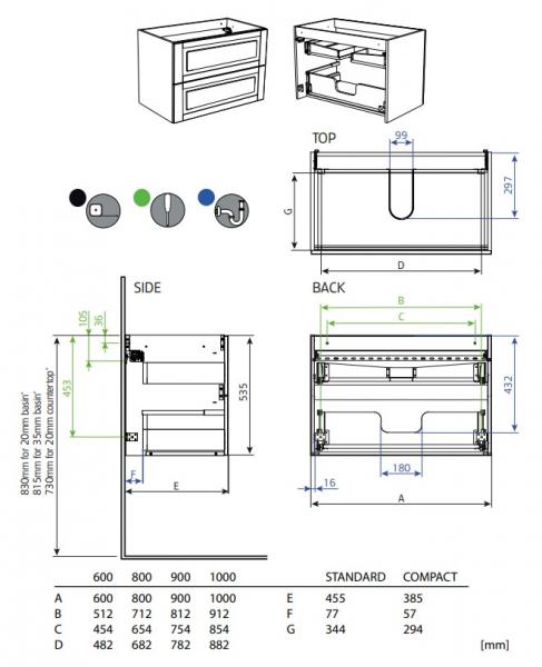 Hafa Grace 1200 underskab m/4 skuffer - Hvid mat rammefront Hafa Grace 1200 underskab m/4 skuffer - Hvid mat rammefront