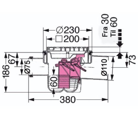 Lauridsen Kessel gulvafløb 110 mm m/højvandslukke Lauridsen Kessel gulvafløb 110 mm m/højvandslukke