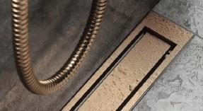 Rest - Unidrain Highline Ramme 700 mm h 10 mm B&oslash;rstet kobber