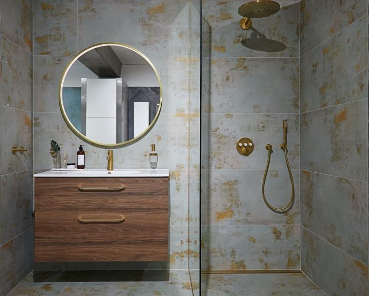 Unidrain afl&oslash;b 1000 mm/10 mm ramme - B&oslash;rstet messing