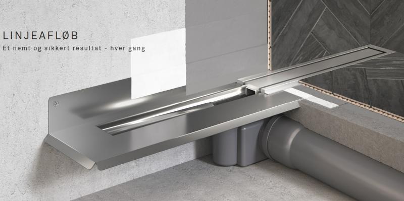 Unidrain Highline panel - B&oslash;rstet rustfri st&aring;l - 300 mm