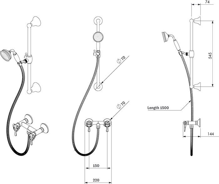 Toni SP brusearmatur m/bruses&aelig;t - Nikkel