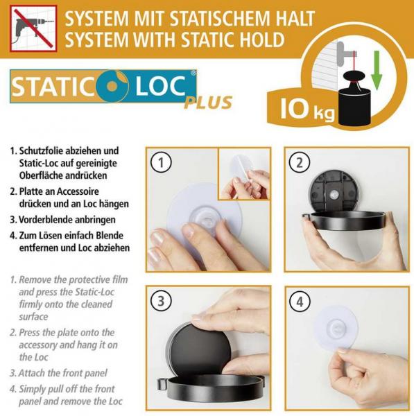 Wenko Pavia sæbedispenser til væg - Mat sort - Skruefri Wenko Pavia sæbedispenser til væg - Mat sort - Skruefri