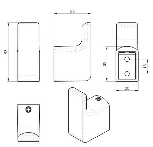 Hefe Piren h&aring;ndkl&aelig;dekrog - 2 stk - Mat sort