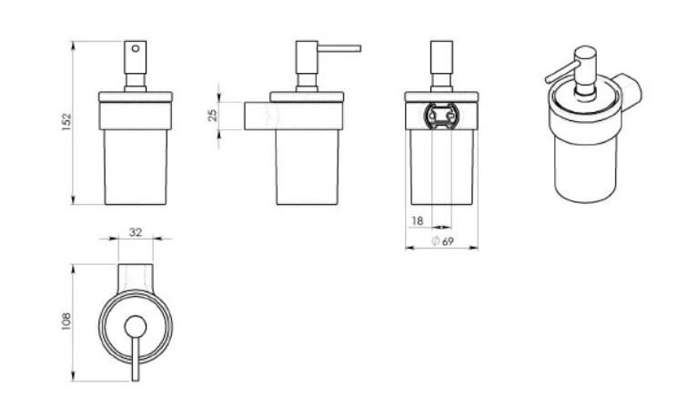 Hefe Piren sæbedispenser til væg - Mat sort Hefe Piren sæbedispenser til væg - Mat sort