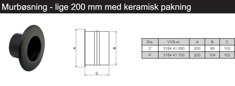 Metalbestos 100 mm murb&oslash;sning med roset