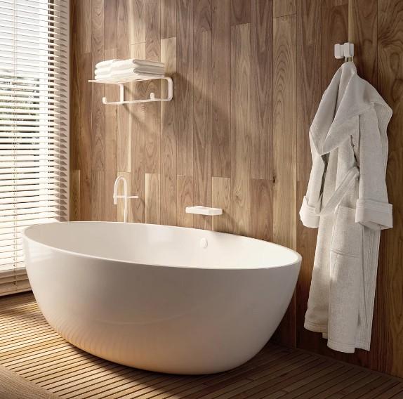 Hefe Outline håndklædehylde og holder - Mat hvid Hefe Outline håndklædehylde og holder - Mat hvid