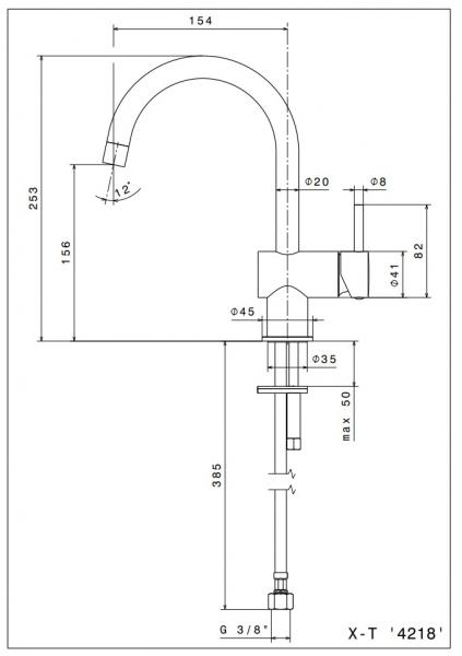 Cassøe Newform XT round håndvaskarmatur m/svingtud - Krom Cassøe Newform XT round håndvaskarmatur m/svingtud - Krom