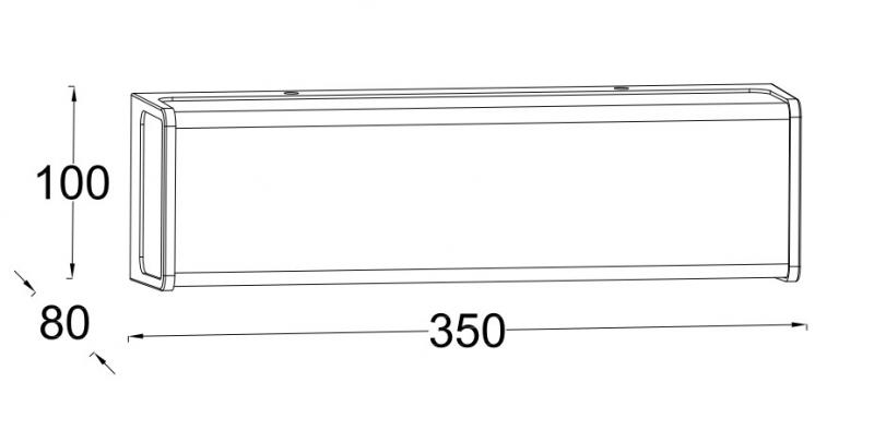 Lutec Architectural Doblo udendørslampe til væg 35 x 10 cm Lutec Architectural Doblo udendørslampe til væg 35 x 10 cm