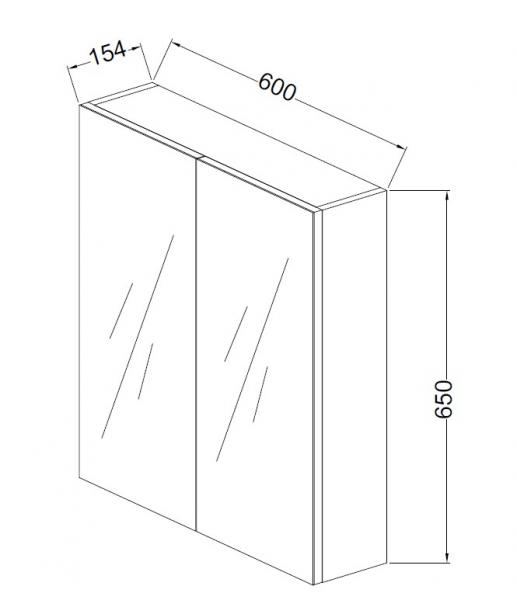 Nortiq Brazil 60 spejlskab - Halifax eg