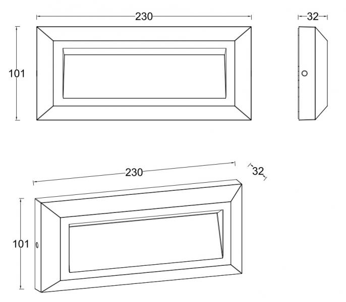 Lutec Architectural Helena udend&oslash;rslampe til v&aelig;g
