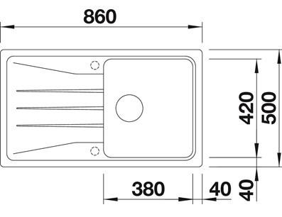 Blanco Sona 5S k&oslash;kkenvask - Antracit