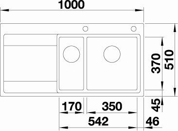 Blanco Divon II 6S-IF k&oslash;kkenvask - Venstrevendt - Rustfrit st&aring;l