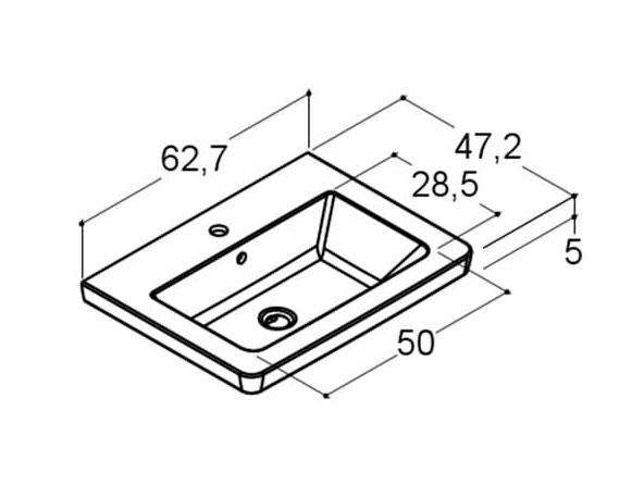 Dansani Larghetto 60 møbelvask - 1 hanehul Dansani Larghetto 60 møbelvask - 1 hanehul