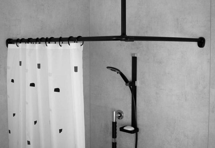 Ridder universal badeforhængsstang - 90 x 90 cm - Mat sort Ridder universal badeforhængsstang - 90 x 90 cm - Mat sort