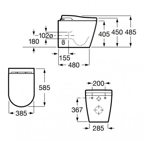 Roca Inspira gulvstående douche toilet m/integreret cisterne Roca Inspira gulvstående douche toilet m/integreret cisterne