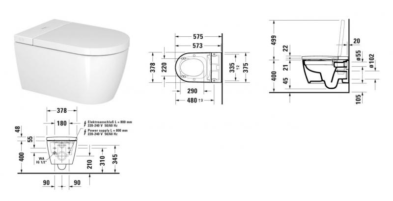 Duravit SensoWash Starck f Lite Compact bidettoilet