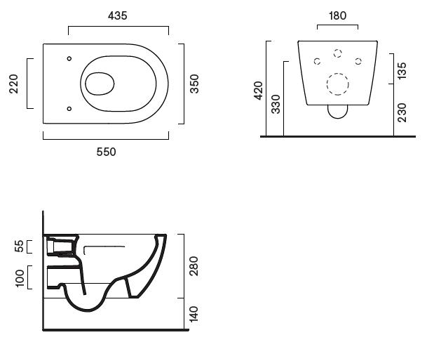 Catalano Sfera 55 rimless væghængt toilet m/Silentech - Mat sort Catalano Sfera 55 rimless væghængt toilet m/Silentech - Mat sort