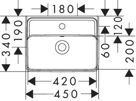 hansgrohe Xanuia Q 45 kompakt håndvask t/væg - 1 hanehul hansgrohe Xanuia Q 45 kompakt håndvask t/væg - 1 hanehul