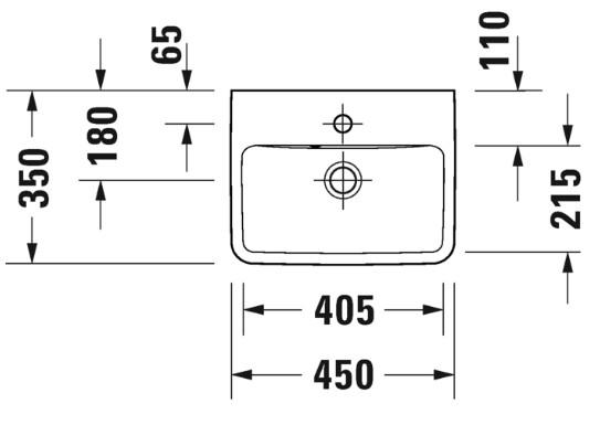 Duravit No.1 45 håndvask t/væg eller møbel Duravit No.1 45 håndvask t/væg eller møbel
