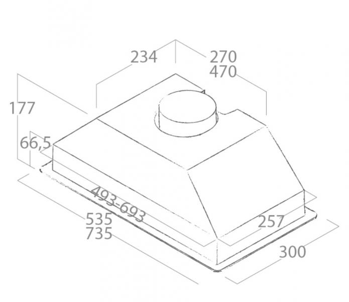 Eico Era C 60 X emhætte til indbygning - Rustfrit stål Eico Era C 60 X emhætte til indbygning - Rustfrit stål