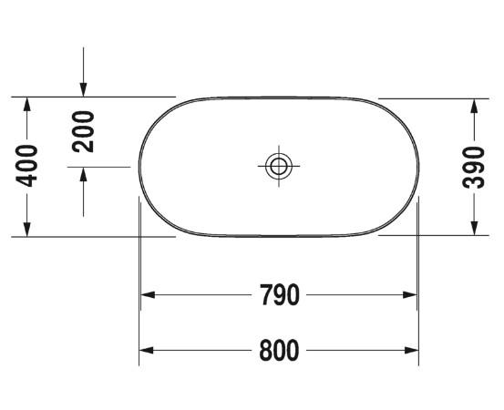 Duravit Luv 80 fritst&aring;ende bowlevask - Uden hanehul - Uden overl&oslash;b