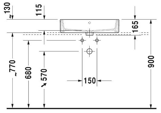 Duravit Vero Air 60 fritst&aring;ende bowlevask - 1 hanehul