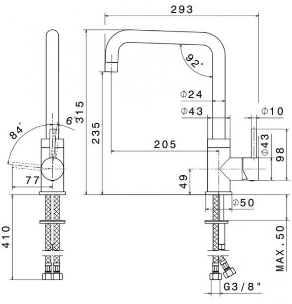 Cass&oslash;e Newform X-Trend k&oslash;kkenarmatur - Mat sort
