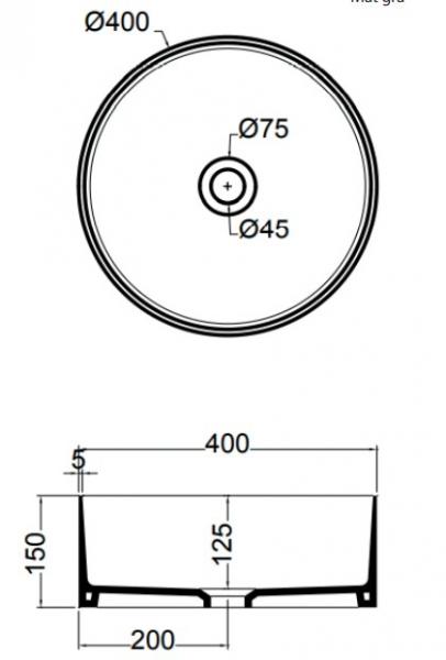 Lavabo Mate Slim Ø40 fritstående bowlevask - Uden overløb Lavabo Mate Slim Ø40 fritstående bowlevask - Uden overløb