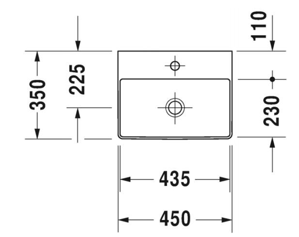 Duravit DuraSquare 45 håndvask t/væg eller møbel - Uden hanehul - Uden overløb Duravit DuraSquare 45 håndvask t/væg eller møbel - Uden hanehul - Uden overløb