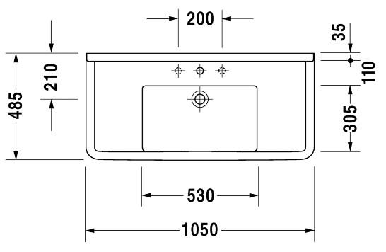 Duravit Starck 3 105 håndvask t/væg eller møbel Duravit Starck 3 105 håndvask t/væg eller møbel