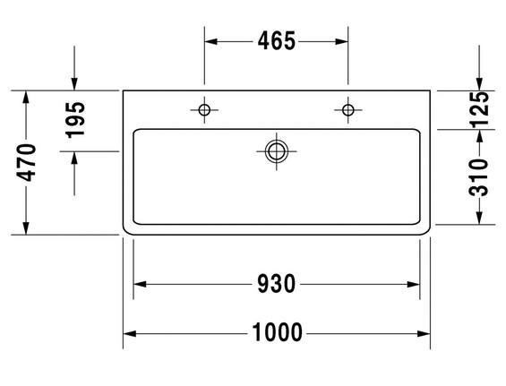 Duravit Vero 100 bowlevask op til væg - 2 hanehuller - Wondergliss Duravit Vero 100 bowlevask op til væg - 2 hanehuller - Wondergliss