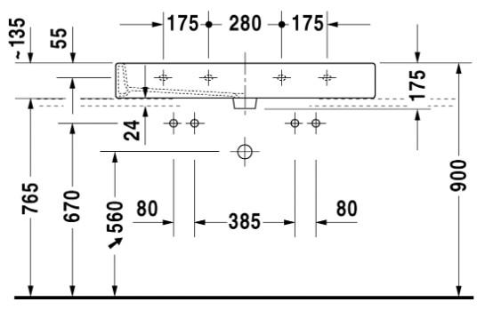 Duravit Vero 100 bowlevask op til v&aelig;g - Uden hanehul